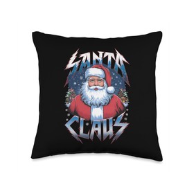Santa Claus 90s Bootleg Concert Style Christmas Celebration Throw Pillow