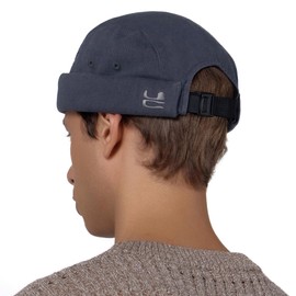 UNDERCONTROL Brimless Fisherman Trawler Beanie Washed Cotton Men Women Docker Hat Adjustable Low Profile Miki Watch Cap Korea (US, Alpha, Medium, Large, Blue)