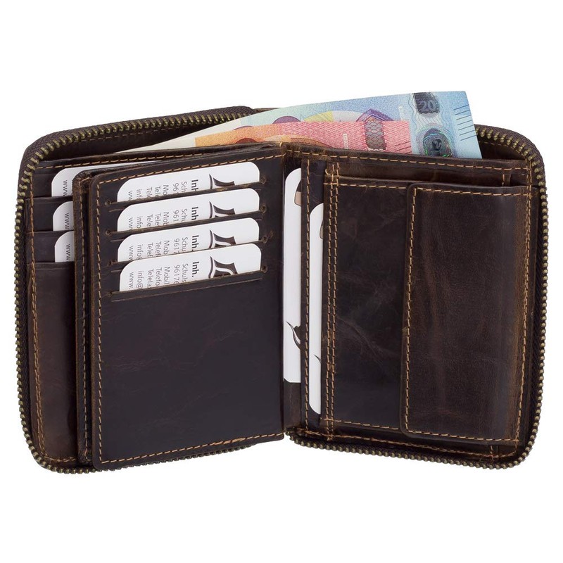 Ledershop24 5508 Gift Set Men's Leather Street Bag Wallet with