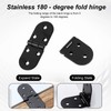 Daryunk 6 Pcs Folding Flip Hinges, Round Edge 180 Degree