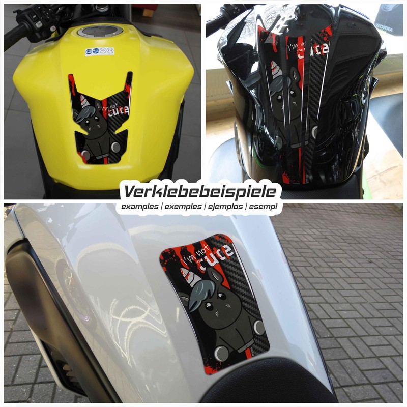 Tankpad Compatible with KTM Motorcycle Tank Evil Unicorn Carbon Look