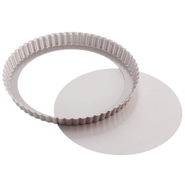 CHEFMADE 11-Inch Round Tart Pan with Removable Loose Bottom, Non-Stick Carbon Steel Quiche Pan for Oven Baking (Champagne Gold)