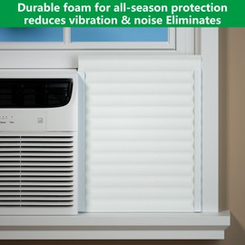 Window Air Conditioner Side Insulated Panel, 2PIC Insulation Panels Window Seal Kit With 4 pressure strips, WinterSummer Winter Heat and Draft Insulating WHITE