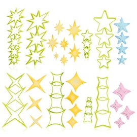 KALAIEN - Cortador de galletas con forma de estrella de 8 piezas, mini cortador de galletas en forma de estrella para alimentos, herramientas de hornear para galletas, fondant, sándwiches