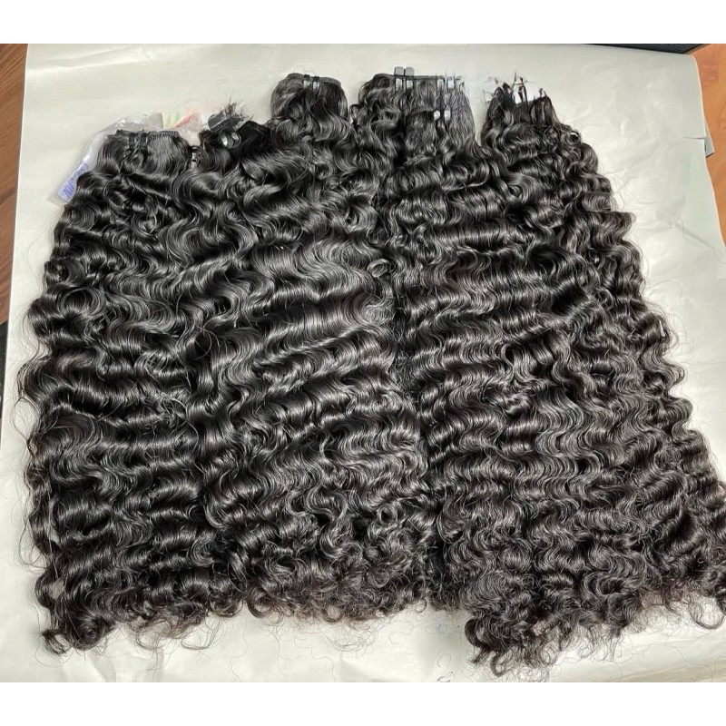 100% Unprocessed Raw Human Hair Extensions Single Donor Double Weft