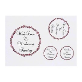 4 x 'With Love On Mothering Sunday' Temporary Tattoos - Water Resistant, Skin-Safe, Non-Toxic Transfers, Mixed Sizes (TO00083572)