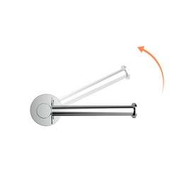 LHYMJRY Horizontal&Vertical Wall Mounted 180 Degree Rotatable Tissue Roll Holder, Zinc Alloy SUS201 Chrome Toilet Paper Holder Rack for Bathrooms