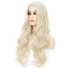 Siudus Light Blonde Curly Long Wigs for Women Middle Part