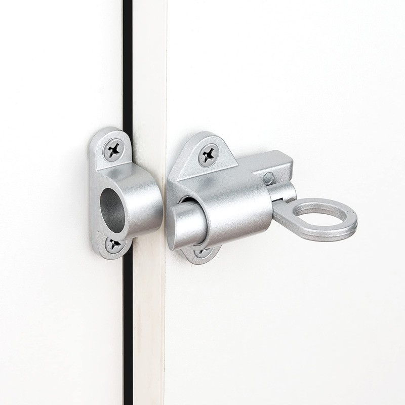 INIRET 2 Packs Self-Closing Latches，Silver Gray Spring Door Lock，Resilient Bolt