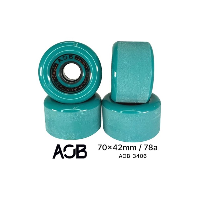 AOB Premium Longboard/Cruiser 2K Wheels (4 Pieces) Set Concentricity Calibrated