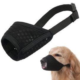 Mayerzon Dog Muzzle, Puppy Soft Mesh Muzzle for Small Medium Large Dogs Chihuahua Poodles Beagle Dachshund Corgis Labrador for Biting Chewing Grooming That Allows Panting Drinking(XXL, Black)