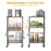 3-Tier Rolling Kitchen Storage Cart with Adjustable Wire Baskets Mobile