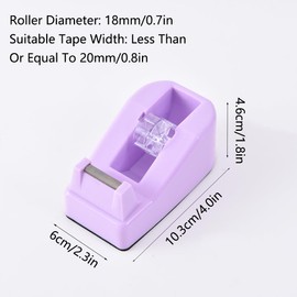 Tape Dispenser, Purple Mini Sticky Tape Roll Cutting Tool Refillable 18 x 20mm Wrapping Tape Dispenser for Home School Office