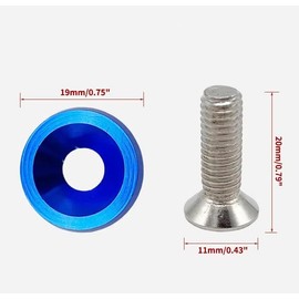 Car License Plate Anti-Theft Bolt Exterior Parts Bolt License Frame Security Screws M6 (Silver, Set of 10)