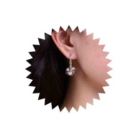 Inateannal Vintage Amethyst Earrings Purple Gemstone Drop Earrings Purple Rhinestone Ball Earrings Gold Round Crystal Leverback Earring Jewellery for Women and Girls, Zinc, No Gemstone