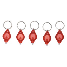 Pack of 5 Mini LED Key Fob Torch Portable Key Ring Torch Finger Lamp Ultra Bright for Jewellery Recognition Parties Cheering Novelty Toy (Red Light)