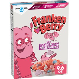 Franken Berry Cereal with Monster Marshmallows, Kids Breakfast Cereal, Limited Edition, Made with Whole Grain, 9.6 oz