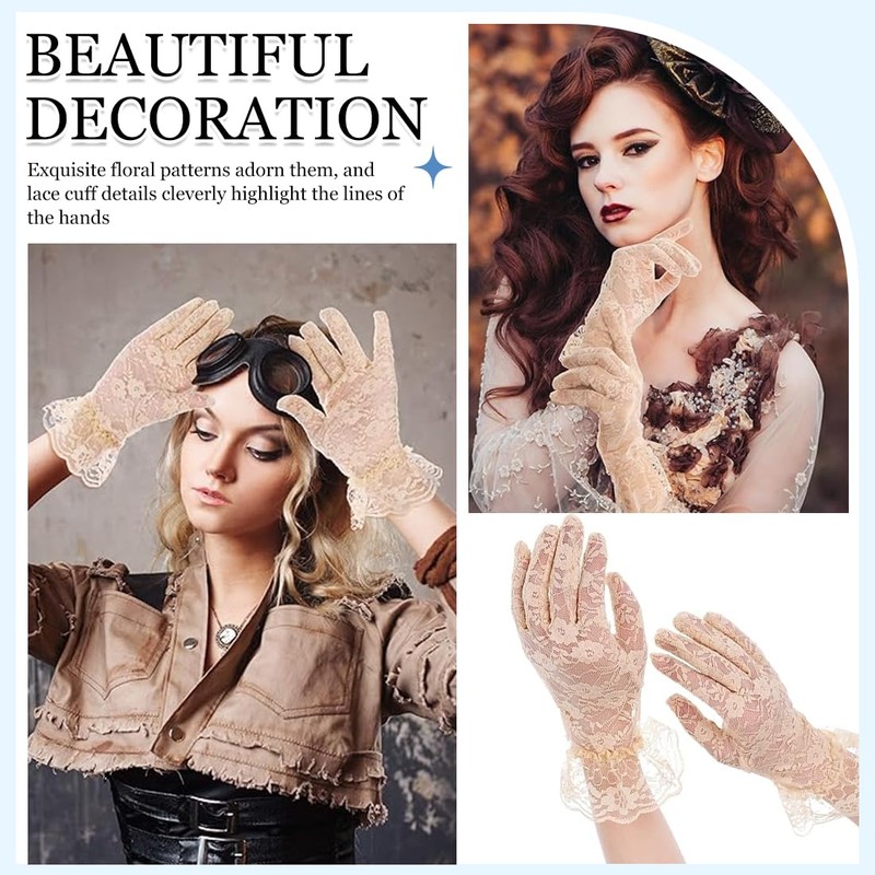 CULEO Handschuhe & Fäustlinge für Damen, 1 Paar Damen Spitzenhandschuhe