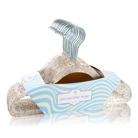 Concepts 20 Pack Premium Heavy Duty Kids Multi Glitter Acrylic Baby Hangers, Elegant for Baby Nursery Space-Saving Non-Slip Clothes Hangers with Chrome Hook