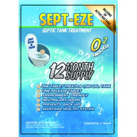 Sept-Eze Septic Professional Strength Septic Tank Treatment 6-12-24 Month Treatments (12)