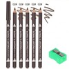 6Pcs Eyebrow Pencils for Women Wooden Hard-Core Eyebrow and Eyeliner