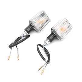 BIKE IT Motorcycle Short Stem Mini Indicators With Black Body And Clear Lens