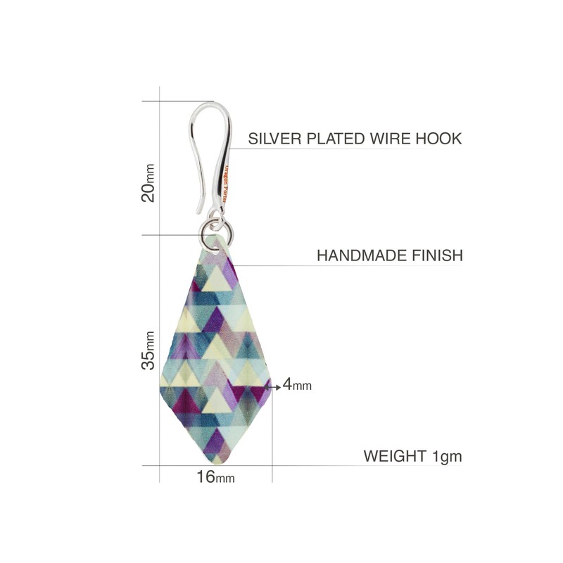 Modern Long Rectangular Dangle Earrings, Party Occasions, Original Gifts for