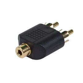 Monoprice 107198 3.5mm Stereo Jack to 2 RCA Plug Splitter Adaptor, Gold Plated, 1-Pack