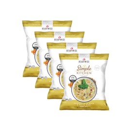 Simple Kitchen Chicken with Wild & White Rice Soup Mix - 17 Servings for Meal Prep, Gluten Free, Dehydrated & Freeze Dried Survival Food, Camping Meals, Backpacking & Hiking, Survival Kit, Pack of 4