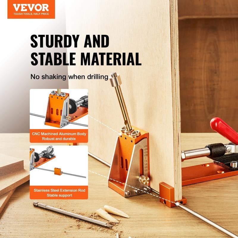 VEVOR Pocket Hole Jig Kit, 34 Pcs Pocket Hole Jig