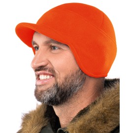 2SBR 2SABERS Fleece Winter Beanie with Visor - Men Women - Earflap Brim Skull Watch Cap Hat