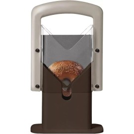 Brande Bagel Slicer, Safety Handle, Cutter Stainless Steel (Silver) Silver