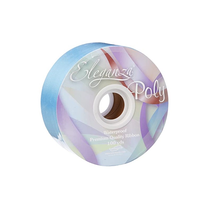 Eleganza Waterproof Poly Ribbon, Light Blue, 50 mm x 91