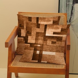 BETGINY Burnt Orange Pillow Covers 20x20, Abstract Art Outdoor Decorative Throw Pillows for Couch, Modern Geometry Decor Cushion Cover 2 Pcs Soft Farmhouse Square Pillowcase for Bed Car Safa