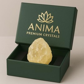 Anima Citrine Crystal – Large 1.6–2" Radiant Yellow Natural Raw Citrine Stone for Abundance, Positivity & Confidence – Ethically Sourced, Presented in Elegant Gift Box