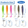 Pack of 33 Rubber Fish Fishing Lures Rubber Fish for
