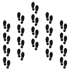 24Pairs Black Footprint Floor Decals, 7 Inch Shoe Stickers for Classroom, Hallway & Dance Studio, Easy Peel & Stick Floors Line Up Guide, Distance Sign, Party Decor, Foot Print Stickers for Floor