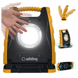 Adiding Rechargeable LED Work Light 4400mAh - Portable Flood Light With Sensor & 360 Rotation Magnetic Base for Repairing, Inspection, Garage, Camping