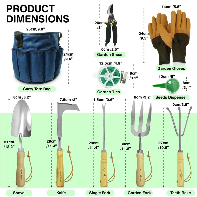 Natury Garden Tools Set – Premium Stainless Steel Gardening Hand