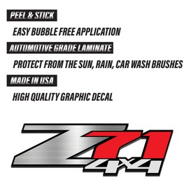 Z71 4x4 (Set of 2 Decals) - F - 1500 2500 HD Stickers (Z71 4x4 Metallic)