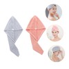 SHOWERORO Hair Turban Towel Wrap 2pcs Absorbent Coral Fleece Dry