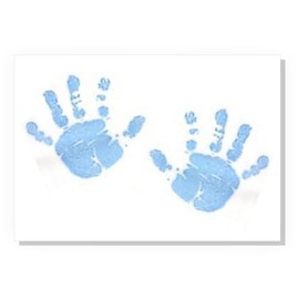 BabyRice Baby Boy Handprint Footprint Kit Blue Paint Wipe and A4 Canvas (1 BLUE WIPE + A4 CANVAS)