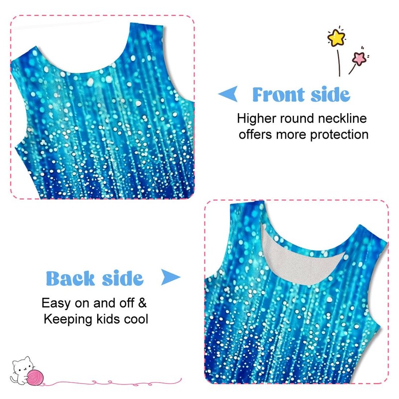 Funnycokid Gymnastics Leotards for Girls Dance Outfits Unitard Sparkly Clothes