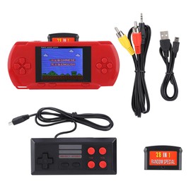 Portable Pocket Gamepad Classic Handheld Game Player Console with Game Card for PVP(Red)