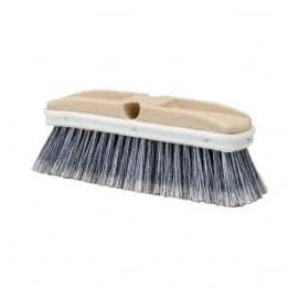 PRO SOURCE 10" Gray Plastic-Bristle Vehicle Wash Brush: Tapered and Flow-Through Threaded Holes