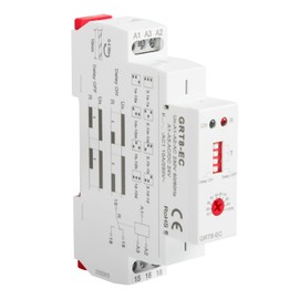 DEWIN Time Relay, GRT8-EC Delay Time Relay Single Function Time Relay On/Off Delay Relay DIN Rail Time Relay AC 220V/DC 24V