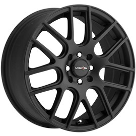 Vision 426 Cross Matte Black Wheel with Painted Finish (16 x 7. inches /4 x 100 mm, 38 mm Offset)