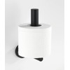 WENKO Bosio Toilet Roll Holder Black Matt Stainless Steel Rustproof