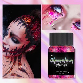 COKOHAPPY Chameleon Glitter Gel Set - 6 Bright Colours, 20 g per Bottle, for Festivals, Parties, Music Events, Accessories, Face, Body, Hair, Nails, Costumes