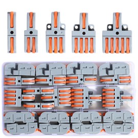 Shengbowi Lever Wire Compact Connectors Splicing Assortment Quick Electrical Connector Kit Grey Circuit Inline Splices Splice Splicing Wiring DIY Butt Terminal Block